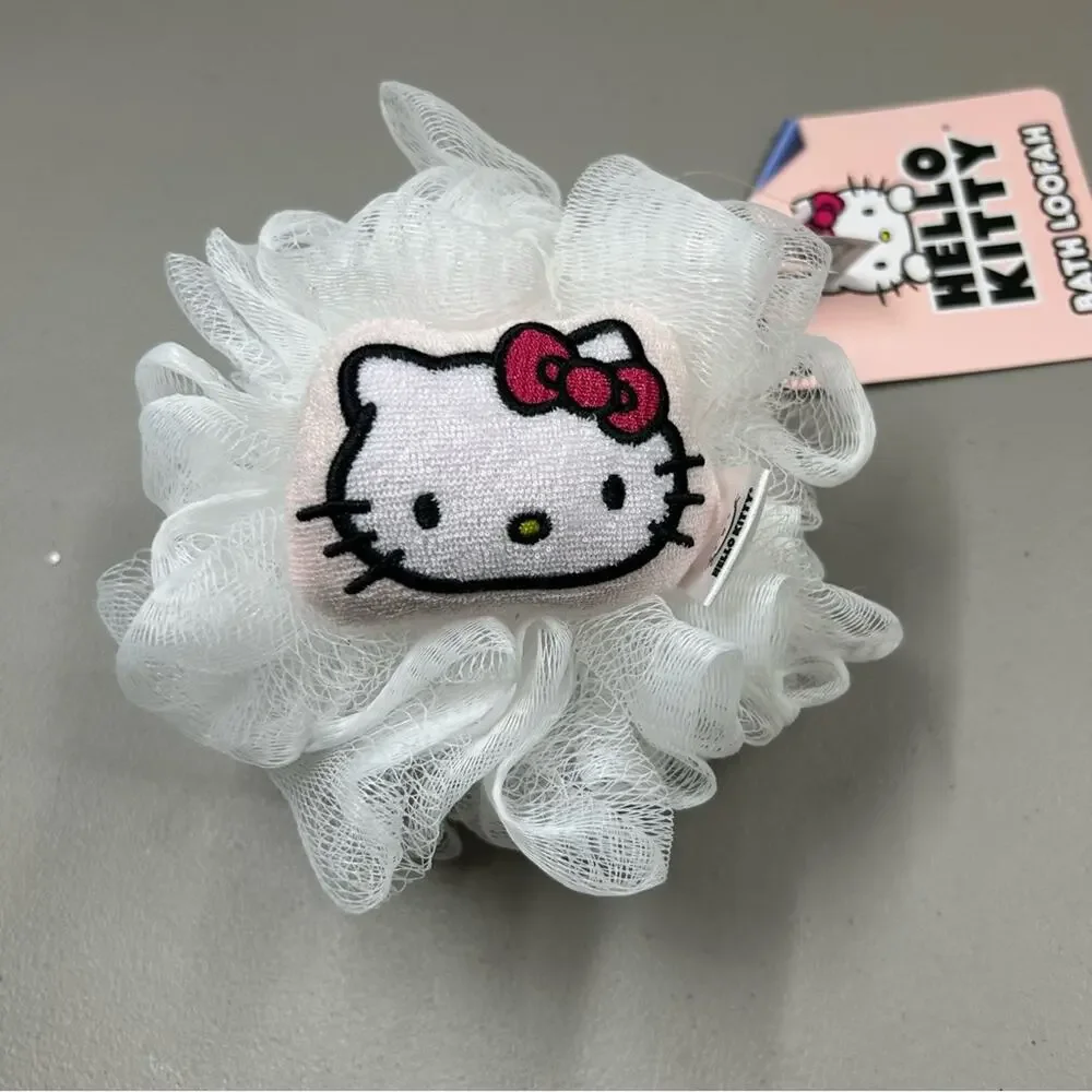 Hello Kitty Bathroom Shower Bath Set with Rug / Mat, 2 Towels, Loofah NWT Sanrio